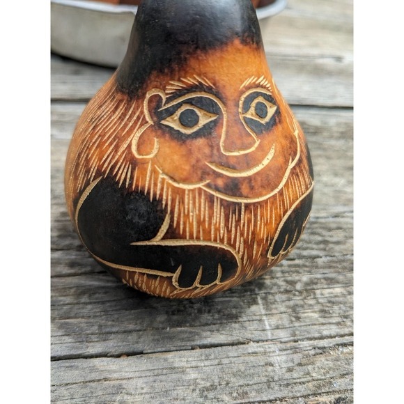 Peruvian Carved Monkey Gourd // Southwestern Rustic Decor - Picture 9 of 9